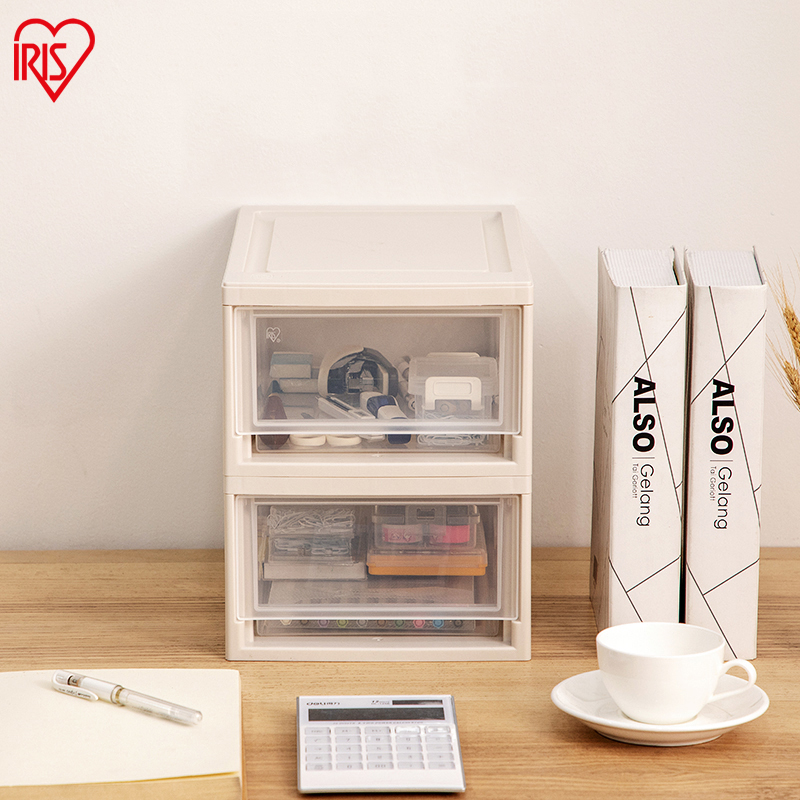 IRIS storage box drawer type wardrobe storage box household storage box Alice storage box BC khaki