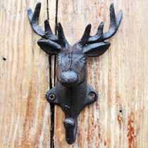 Special Price European And European Retro Cast-iron Iron Art Hook Cloak Hook Small Number Deer Head Single Hook Wall Hanging Wall Decoration Hook