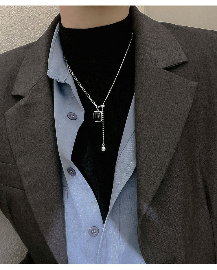 钛钢不掉色项链女轻奢小众设计感嘻哈卫衣秋冬毛衣链长2021年新款详情3