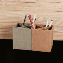 Nordic study office pen holder Exquisite desktop student stationery storage box grid creative soft pen bucket