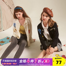 Peach Heart Co-brand] Tang Shi Spring Wear New Womens Knit Sweater Thin Jacket Korean Edition Student Ins Trend Niche