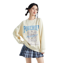 Tangshi 2024 Spring and Autumn New Womens Sweater Thin Letter Printed Loose Casual Top College Style Versatile Sweater