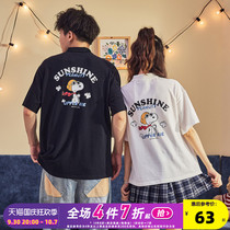 Snoopy co-branded] Tang Lion 2021 Summer Couple Polo Short Sleeve Lapel Paul shirt shirt leading trend couples