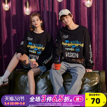 Tang Lion 2020 Fall Winter New Couple Sweatshirt Mens and Womens Crew Neck Pullover Plus Fleece Loose Ins Trend Hip Hop W