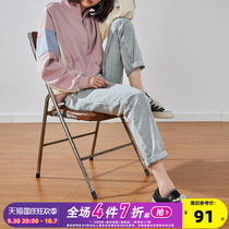 Tang Lion spring new Harlan jeans womens high waist show thin straight-leg pants loose dad pants versatile tide