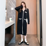 Трикотажный демисезонный лонгслив, демисезонное черное осеннее платье, длинная юбка, в стиле Шанель