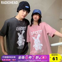 Radiohead couple T-shirt pure cotton rabbit pattern short sleeves T tide brand ins loose fashion summer top popular