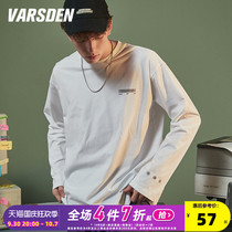 Varsden Walsdan 2022 New Spring and Autumn Long Sleeve T-Shirt for Men Solid Color Loose Student Undershirt Top