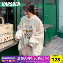 Varsden 2022 new coat womens autumn and winter imitation lamb velvet loose and comfortable tide all-match top