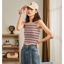 2020 Summer Tang Lion Vest Womens Inner Knitted Vest Sleeveless Rainbow base shirt Wear Top