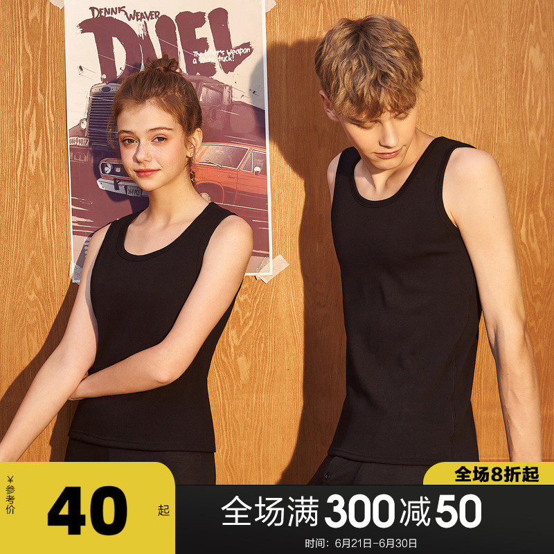 Winter new warm vest men and women lovers thicken plus suede bottom to wear blouses in black upper