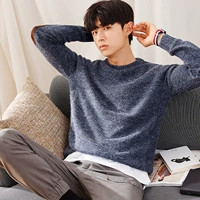 Tang lion 2017 mùa thu và mùa đông áo len mới nam cổ tròn Hàn Quốc phiên bản của xu hướng của cá tính sinh viên khâu áo len áo thun áo len áo phông nam