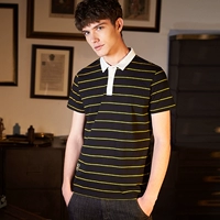 Tang sư tử 2018 hè mới áo polo nam tay áo ngắn màu tương phản sọc sinh viên Cotton cotton thương hiệu Paul áo thủy triều t shirt golf