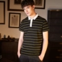 Tang sư tử 2018 hè mới áo polo nam tay áo ngắn màu tương phản sọc sinh viên Cotton cotton thương hiệu Paul áo thủy triều t shirt golf