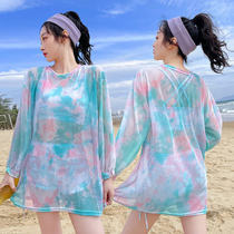 Sports Wind Swimsuit Schoolgirl Conservative Beach Holiday Split three sets of cover with slim and small breasts for swimsuit