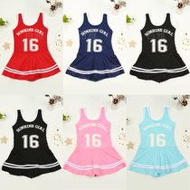 Swimsuit girl child female Korean version fashion letter print cute one-piece conservative student sunscreen comfortable swimsuit