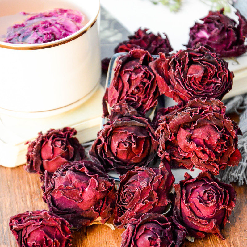Yunnan ink red rose flower crown tea flower king without sulphur to eat large flower and grass tea dried flowers Non-flat yin rose