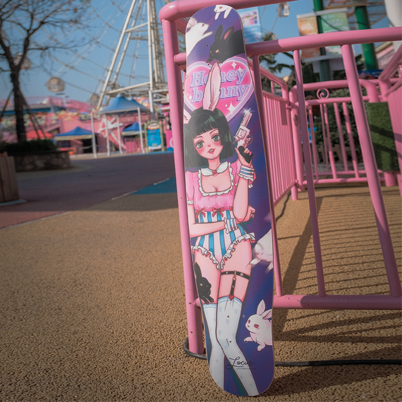 Locus Sweet Star longboard Professional skateboard Crescent light autumn Children adult male and female youth dance board Flat flower All-around