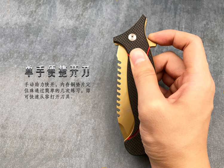 Độ cứng cao D2 thép ngoài trời cắm trại sống sót phiêu lưu cứu hộ gấp dao sắc bén dao đa năng quân đội Nga