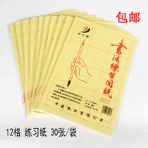 Xuan paper wool edge paper Calligraphy Special rice calligraphy paper 8cm12 grid beginner brush paper half-baked