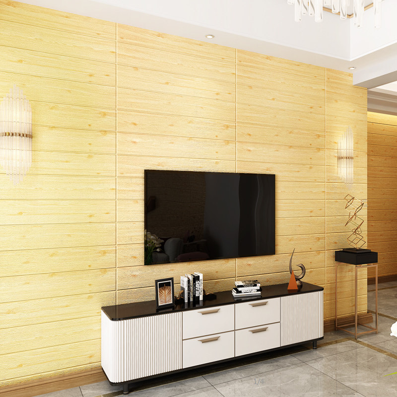 3d three-dimensional wall stickers Wood grain self-adhesive wallpaper Kindergarten stair wall skirt wall panel decoration soft bag anti-collision foam stickers