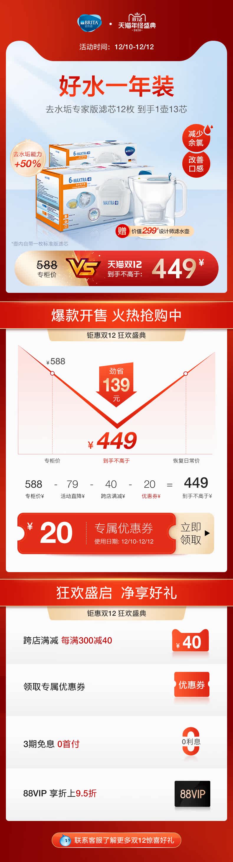 碧然德 Style设计师系列 净水壶 3.5L+去水垢加强版滤芯13枚 图1