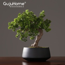Simulation welcome pine bonsai ornaments Chinese home living room office porch decoration model room soft green plant