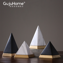 Modern simple light luxury porcelain pendulum pyramid pottery home decoration office bookcase model room decoration decoration