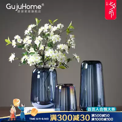 Nordic vase decoration Living room flower arrangement glass hydroponic dining table TV cabinet Home soft decoration flower dryer decoration
