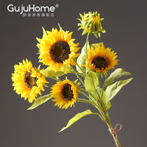 Simulation flower sunflower bouquet furnishings home living room TV cabinet dining table fake flower Juan vase floral set ornaments