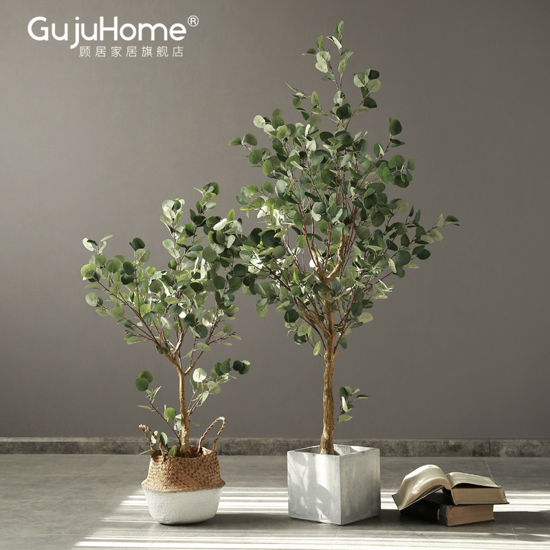 Large landing simulation plant green plant green plant Eughali tree pot plant home decoration