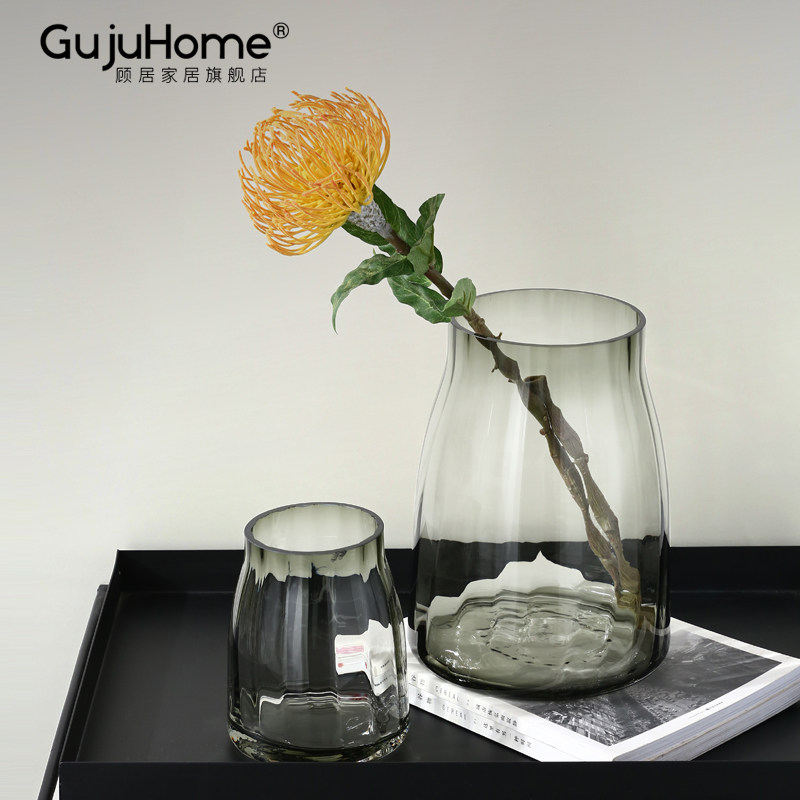 Modern minimalist glass vase pendulum with transparent flower arrangement Guest water Pale dining room table TV cabinet Home Decorative Furnishing