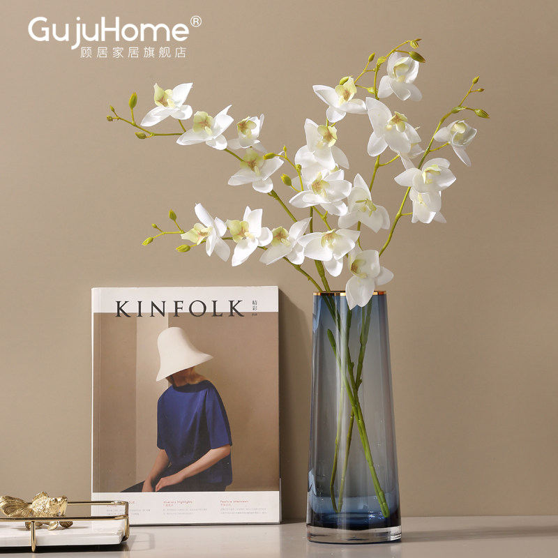 Emulated flower fake floral hand feel butterfly LanNordic flower art pendulum piece living room table tea table Dining Room Decoration Indoor Furnishing