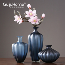 Modern simple light luxury Nordic glass vase creative home furnishings model room living room flower decoration ornaments