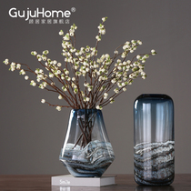 Modern minimalist glass vase flower arrangement living room Nordic creative home restaurant model room soft decorative flower Ware