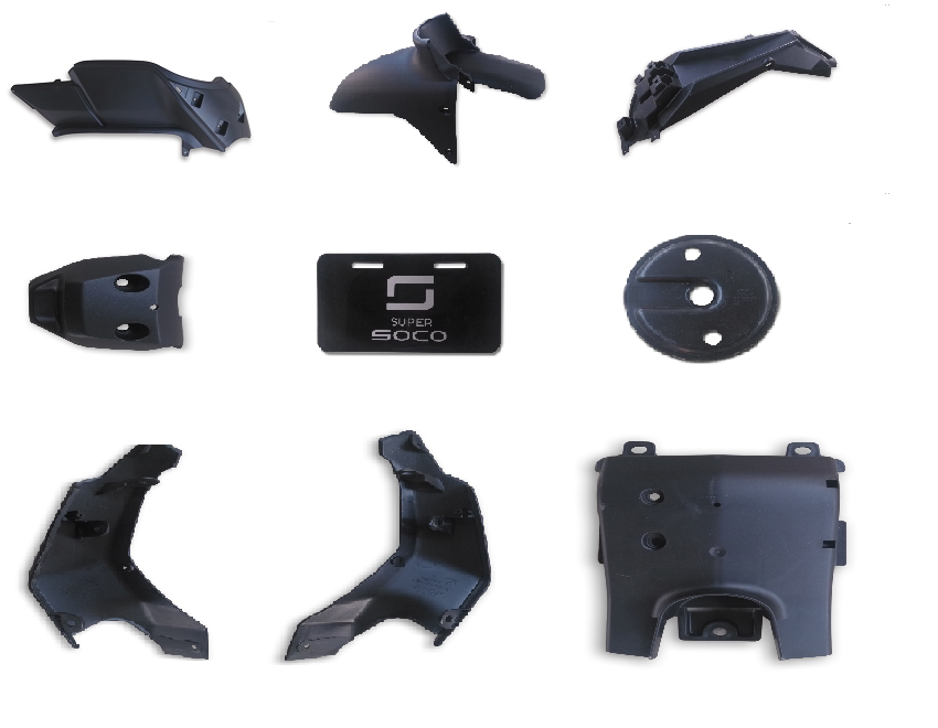 Suke intelligent electric vehicle original auto parts SOCO TS series PP parts black parts Suke shell