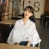 然 Cùng một cỗ máy trái tim của phụ nữ áo sơ mi sang trọng hàng đầu Hàn Quốc nữ dễ thương áo sơ mi nhỏ xinh Áo sơ mi