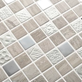 KASARO Серый белый деревянный зерно Каменное мраморная мозаичная плитка плитка напольная плитка и крыльца