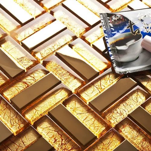 KASARO Стеклянная мозаика из нержавеющей стали на стену, зеркальный эффект