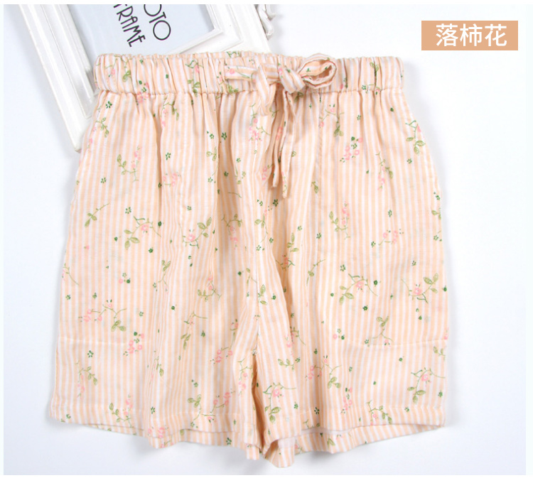 Mùa hè thường mặc đồ ngủ của phụ nữ quần short mùa hè mỏng cotton đôi gạc nhà quần lỏng kích thước lớn quần nhà quần dài nam