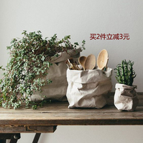 ins Nordic washable kraft paper bag storage bag multifunctional creative succulents flower pot tear not rotten