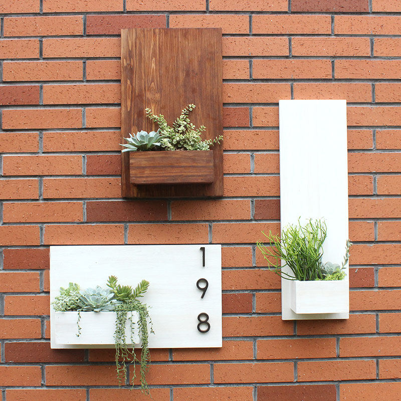Multi-meat plant flower pot creative door plate wall-mounted green planting studio office dining room folk digital door plate number