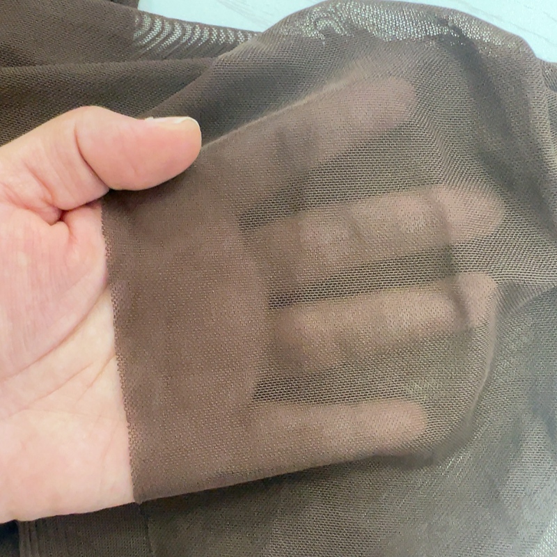 B3068 # 1.9× 2m Mesh Fabric, Coffee-Colored Mesh Fabric Is Very Sheer and Has No Variegation, Very Beautiful Fabric.