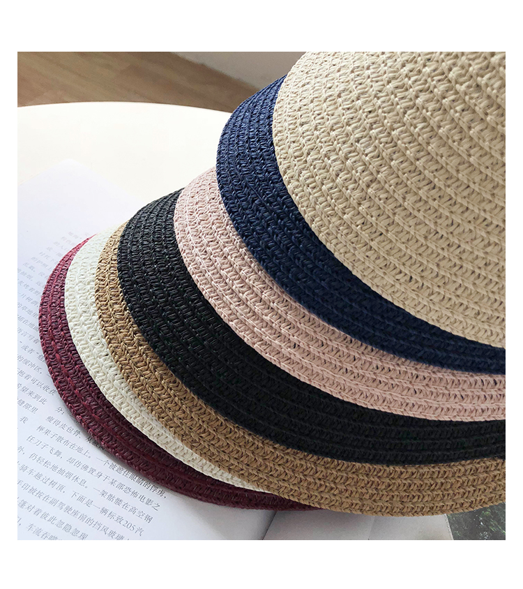 Female Summer Peaked Face Cover Sun-proof Topless Vacation Straw Sun Hat display picture 14