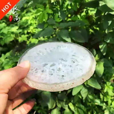 A batch of natural raw stone agate pieces, gold-plated side, pure white agate, Crystal Coaster ornaments, painting stone pieces
