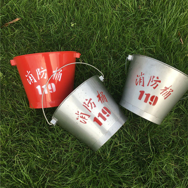 201 stainless steel fire bucket semi-circular barrel 304 stainless steel baking paint thickened fire sand bucket custom semi-circular bucket