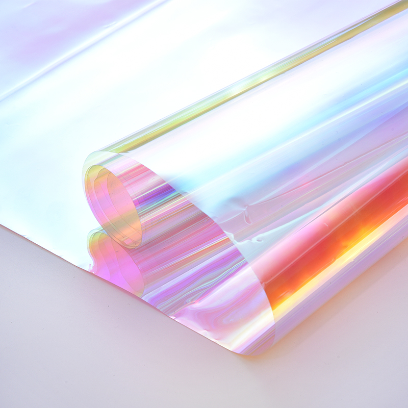 Magic Color Laser Paper Seven Color Glass Paper Wedding Decoration Laser Film Dazzling Color Film Handmade Rainbow Transparent Color Stickers