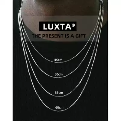 LUXTA S925 sterling silver platinum fine snake bone necklace for men and women choker hip hop snake chain