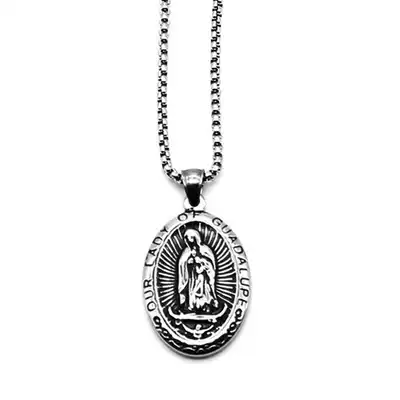 GUADALUPE MARIA GUADALUPE Virgin Mary pendant necklace for men and women hip hop choker