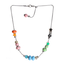 LUXTA original color personality niche star ceramic enamel color bead necklace choker couple men and women Tide brand